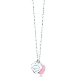 Tiffany & Co Double Heart Pink Silver Necklace